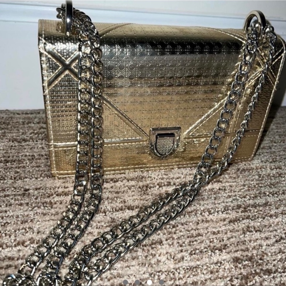 Gold chrome handbag